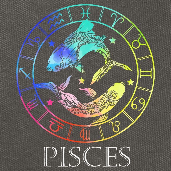 Zodiac Sign Pisces Cotton Canvas Backpack