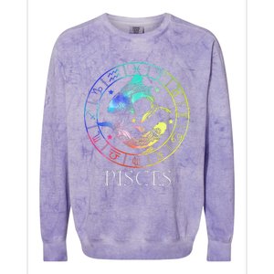 Zodiac Sign Pisces Colorblast Crewneck Sweatshirt