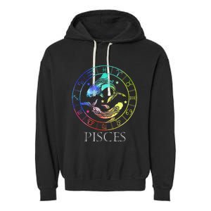 Zodiac Sign Pisces Garment-Dyed Fleece Hoodie