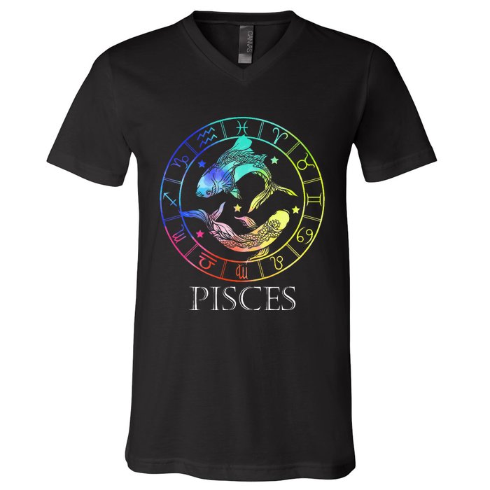 Zodiac Sign Pisces V-Neck T-Shirt