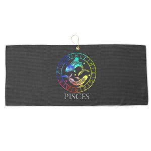 Zodiac Sign Pisces Large Microfiber Waffle Golf Towel