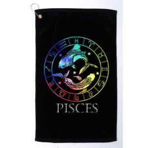 Zodiac Sign Pisces Platinum Collection Golf Towel