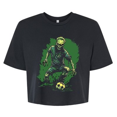 Zombie Soccer Player Halloween Costume Sport Bella+Canvas Jersey Crop Tee