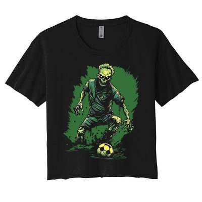 Zombie Soccer Player Halloween Costume Sport Women's Crop Top Tee