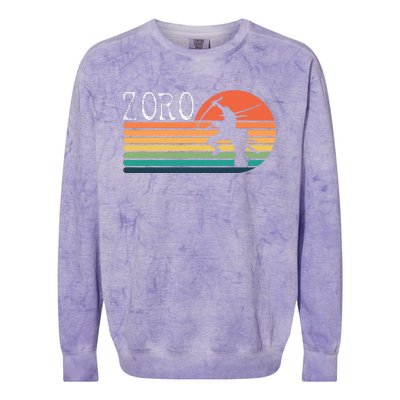 Zoro Samurai Pirate Sunset Colorblast Crewneck Sweatshirt