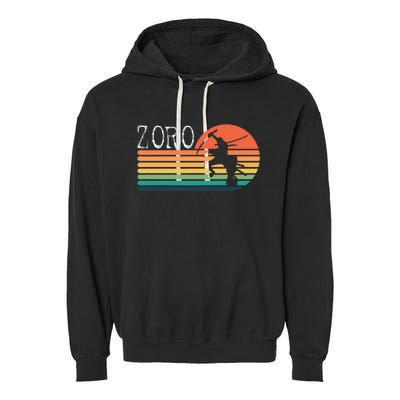 Zoro Samurai Pirate Sunset Garment-Dyed Fleece Hoodie