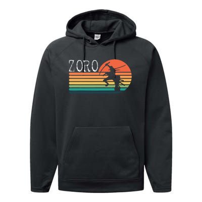 Zoro Samurai Pirate Sunset Performance Fleece Hoodie