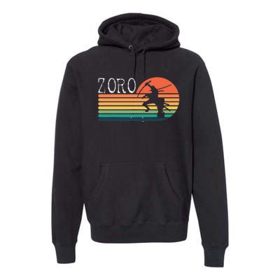 Zoro Samurai Pirate Sunset Premium Hoodie