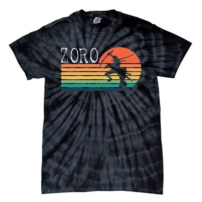 Zoro Samurai Pirate Sunset Tie-Dye T-Shirt