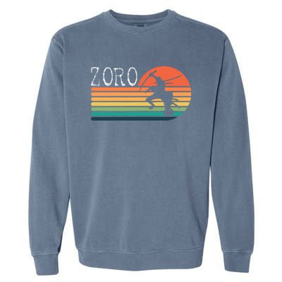 Zoro Samurai Pirate Sunset Garment-Dyed Sweatshirt