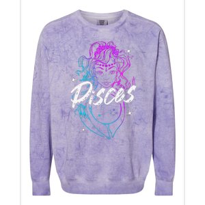 Zodiac Sign Pisces Beautiful Born In February March Colorblast Crewneck Sweatshirt