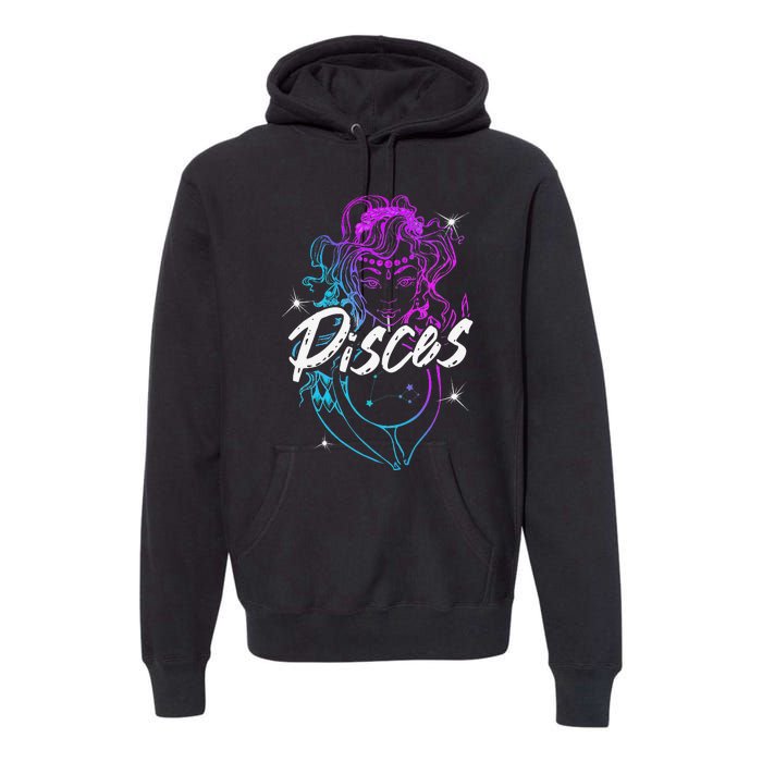 Zodiac Sign Pisces Beautiful Born In February March Premium Hoodie