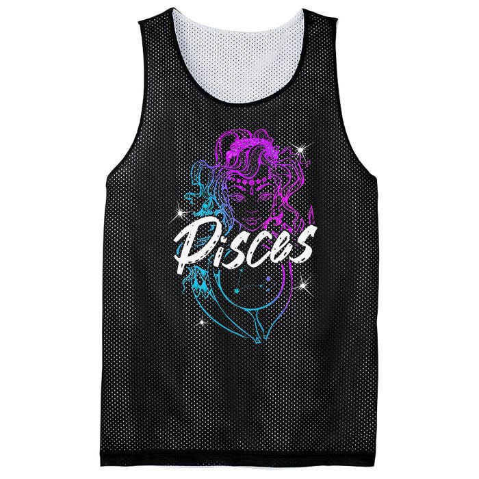 Zodiac Sign Pisces Beautiful Born In February March Mesh Reversible Basketball Jersey Tank