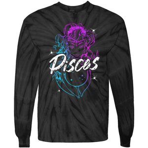 Zodiac Sign Pisces Beautiful Born In February March Tie-Dye Long Sleeve Shirt