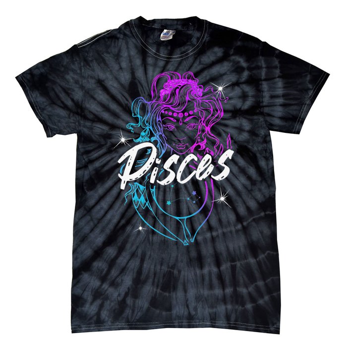 Zodiac Sign Pisces Beautiful Born In February March Tie-Dye T-Shirt