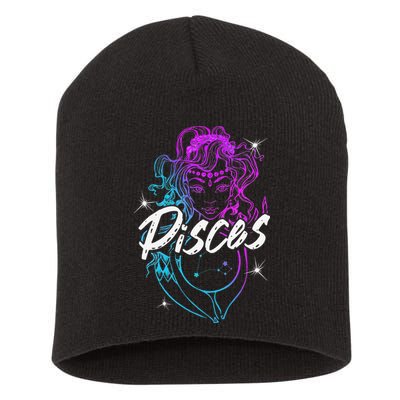 Zodiac Sign Pisces Beautiful Born In February March Short Acrylic Beanie