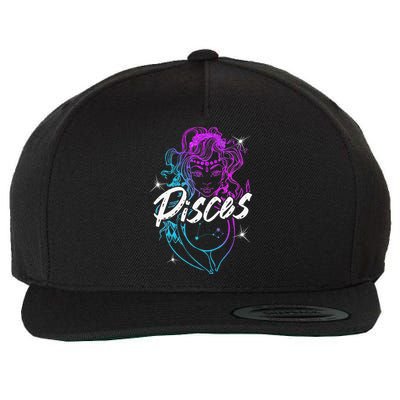 Zodiac Sign Pisces Beautiful Born In February March Wool Snapback Cap