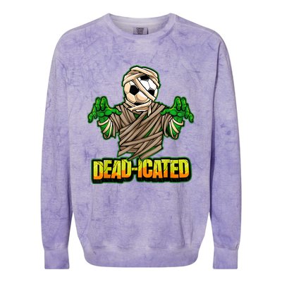 Zombie Soccer Player Scary Soccer Halloween Colorblast Crewneck Sweatshirt