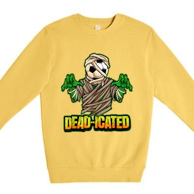 Zombie Soccer Player Scary Soccer Halloween Premium Crewneck Sweatshirt