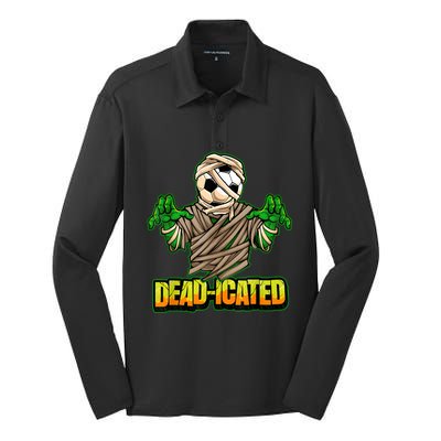 Zombie Soccer Player Scary Soccer Halloween Silk Touch Performance Long Sleeve Polo