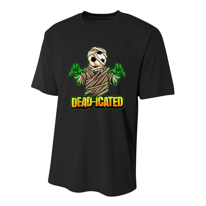 Zombie Soccer Player Scary Soccer Halloween Youth Performance Sprint T-Shirt