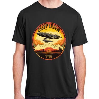 Zeppelin Sunrise Retro Airship Vintage 70s 80s Adult ChromaSoft Performance T-Shirt