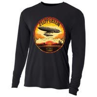 Zeppelin Sunrise Retro Airship Vintage 70s 80s Cooling Performance Long Sleeve Crew