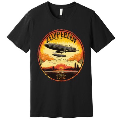 Zeppelin Sunrise Retro Airship Vintage 70s 80s Premium T-Shirt