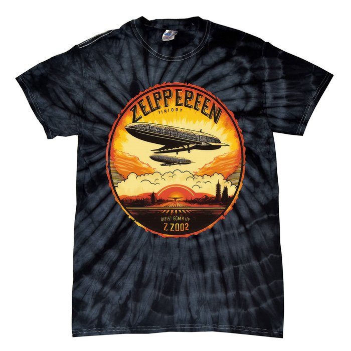 Zeppelin Sunrise Retro Airship Vintage 70s 80s Tie-Dye T-Shirt