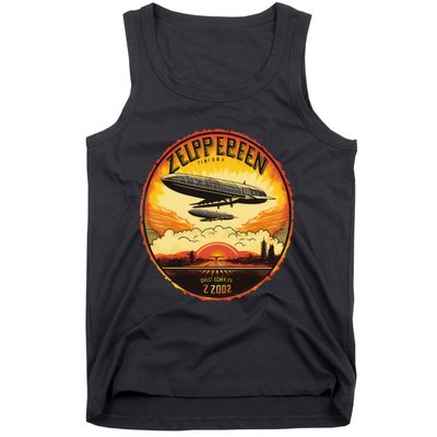 Zeppelin Sunrise Retro Airship Vintage 70s 80s Tank Top