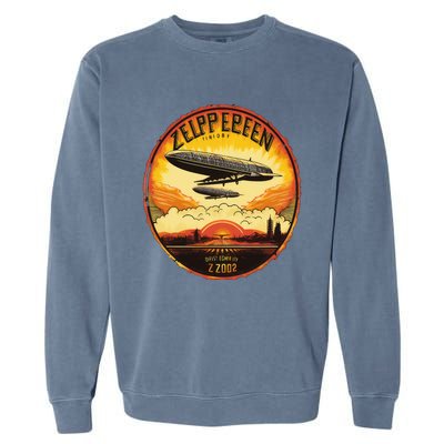 Zeppelin Sunrise Retro Airship Vintage 70s 80s Garment-Dyed Sweatshirt