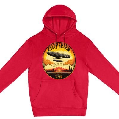 Zeppelin Sunrise Retro Airship Vintage 70s 80s Premium Pullover Hoodie