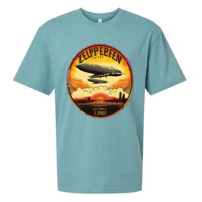 Zeppelin Sunrise Retro Airship Vintage 70s 80s Sueded Cloud Jersey T-Shirt