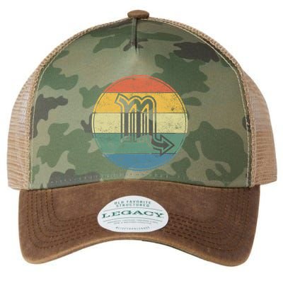 Zodiac Sign Scorpio Symbol Without Text As Vintage Circle Gift Legacy Tie Dye Trucker Hat