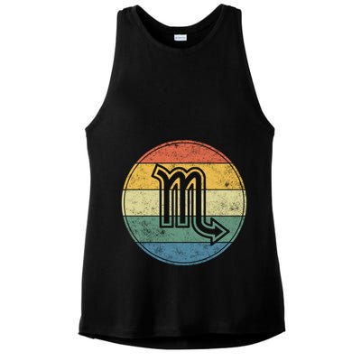 Zodiac Sign Scorpio Symbol Without Text As Vintage Circle Gift Ladies PosiCharge Tri-Blend Wicking Tank