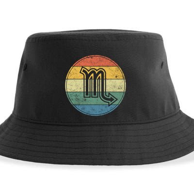 Zodiac Sign Scorpio Symbol Without Text As Vintage Circle Gift Sustainable Bucket Hat