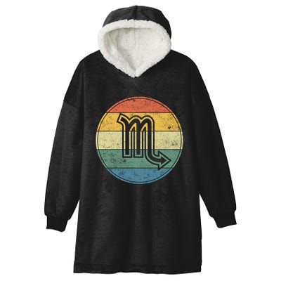 Zodiac Sign Scorpio Symbol Without Text As Vintage Circle Gift Hooded Wearable Blanket