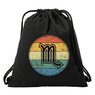 Zodiac Sign Scorpio Symbol Without Text As Vintage Circle Gift Drawstring Bag