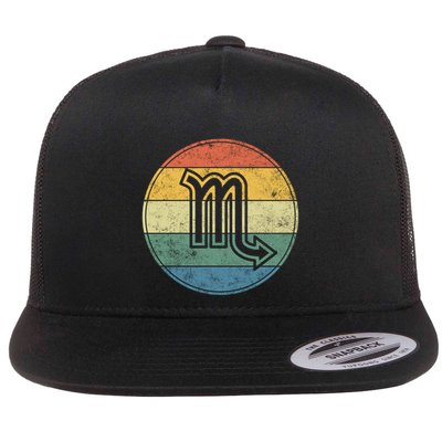 Zodiac Sign Scorpio Symbol Without Text As Vintage Circle Gift Flatbill Hat