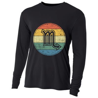 Zodiac Sign Scorpio Symbol Without Text As Vintage Circle Gift Cooling Performance Long Sleeve Crew