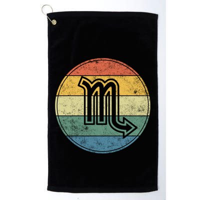 Zodiac Sign Scorpio Symbol Without Text As Vintage Circle Gift Golf Towel
