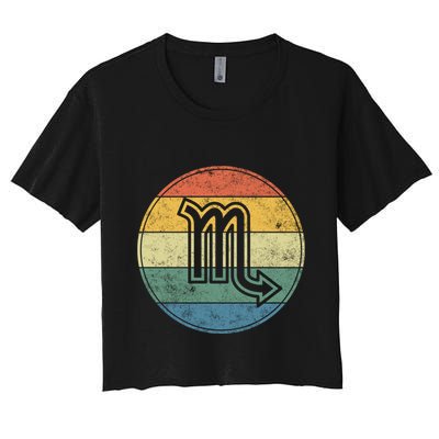 Zodiac Sign Scorpio Symbol Without Text As Vintage Circle Gift Crop Top