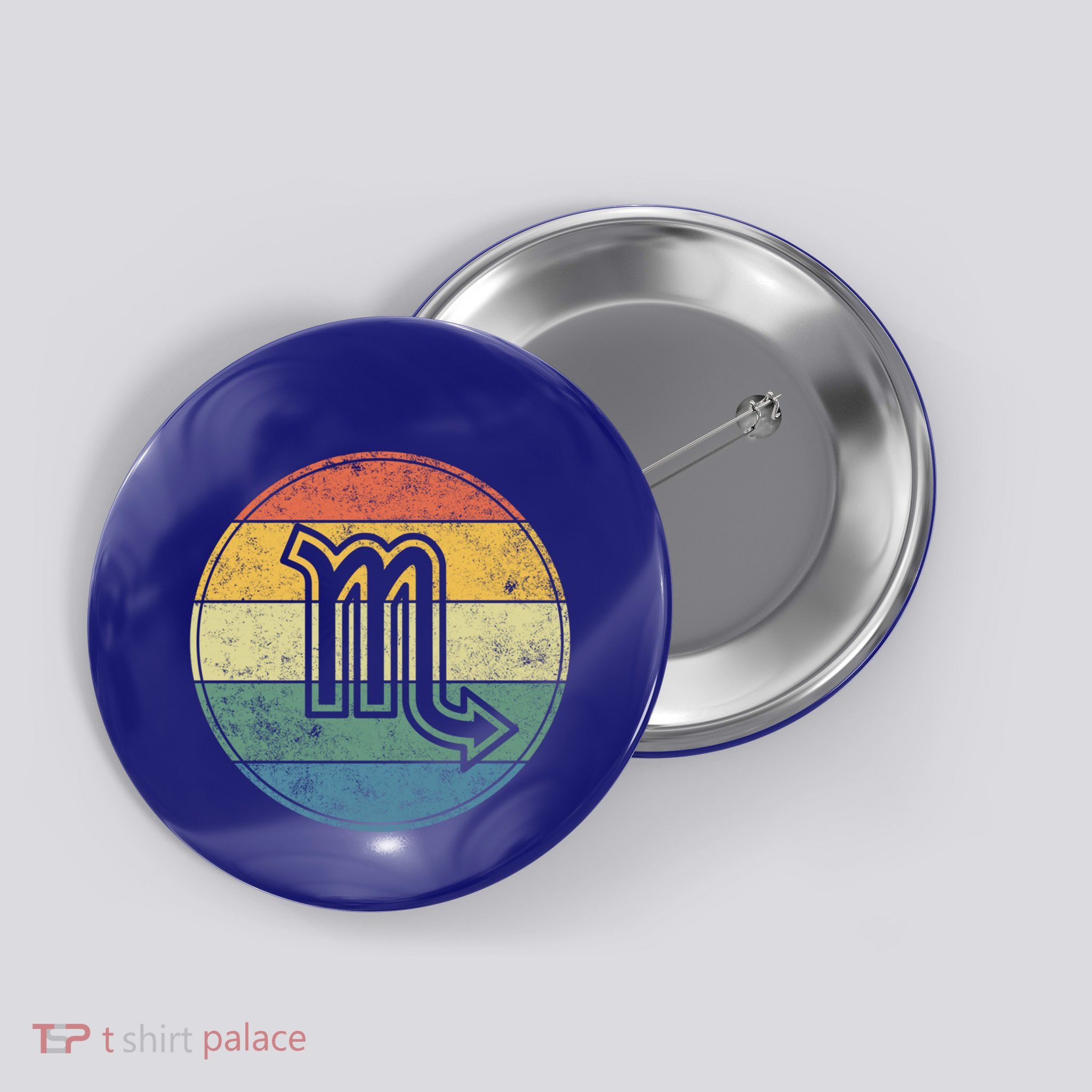 Zodiac Sign Scorpio Symbol Without Text As Vintage Circle Gift Button