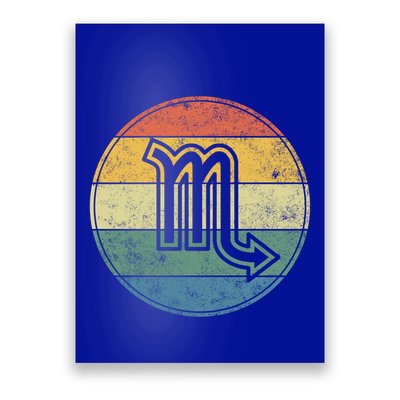 Zodiac Sign Scorpio Symbol Without Text As Vintage Circle Gift Poster