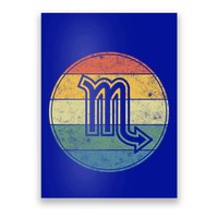 Zodiac Sign Scorpio Symbol Without Text As Vintage Circle Gift Poster
