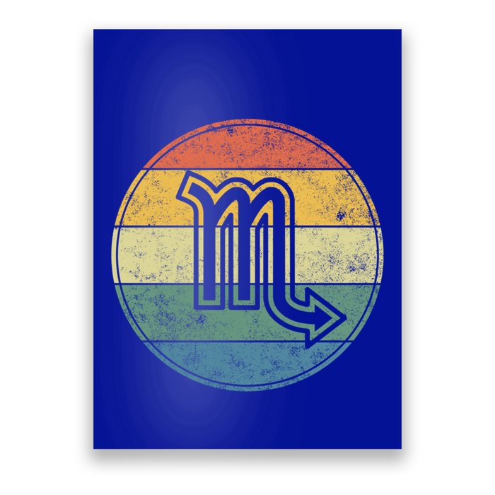 Zodiac Sign Scorpio Symbol Without Text As Vintage Circle Gift Poster