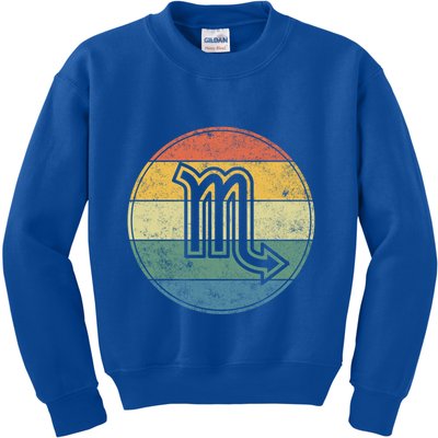 Zodiac Sign Scorpio Symbol Without Text As Vintage Circle Gift Kids Sweatshirt