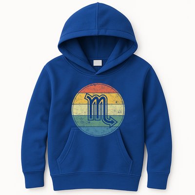Zodiac Sign Scorpio Symbol Without Text As Vintage Circle Gift Kids Hoodie