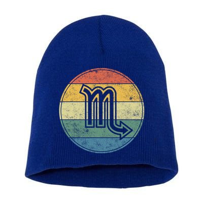 Zodiac Sign Scorpio Symbol Without Text As Vintage Circle Gift Short Acrylic Beanie