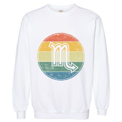 Zodiac Sign Scorpio Symbol Without Text As Vintage Circle Gift Garment-Dyed Sweatshirt